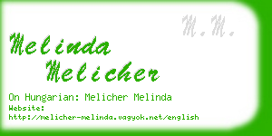 melinda melicher business card